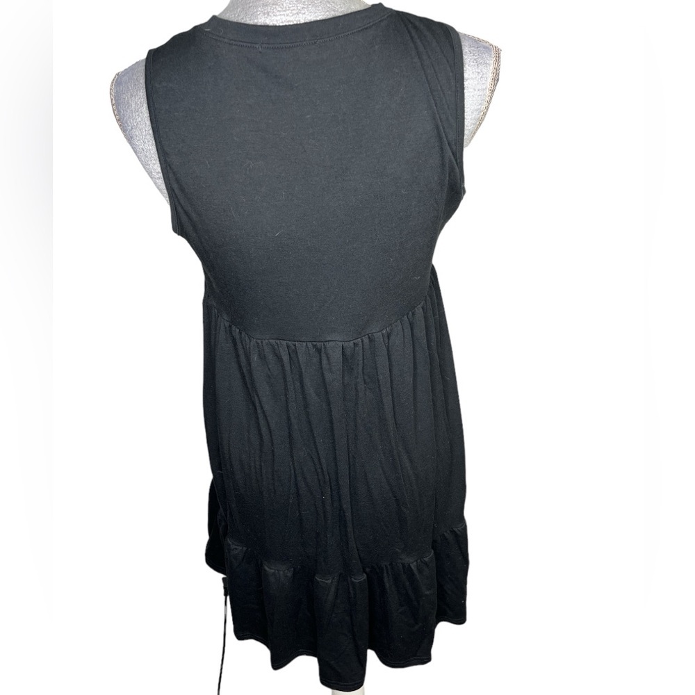 Berydress Women's Casual Boho Beach Summer Mini Dresses Crew Neck Black Medium - Picture 2 of 4